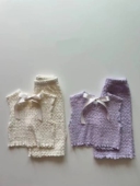 套装 T恤直筒裤 24夏女婴童宝可爱薄软蝴蝶结无袖 韩国童装