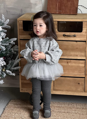 宝宝冬装套装加厚纱裙卫衣秋冬女童衣服2025新款打底裤冬季外出服
