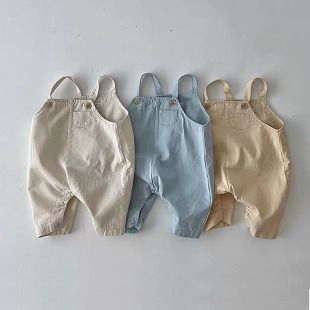 韩版夏装婴幼儿背带裤男女宝宝可爱休闲吊带裤儿童透气薄款百搭裤