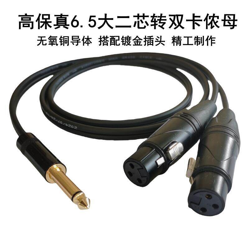 6.5大二芯转双卡侬母音频线