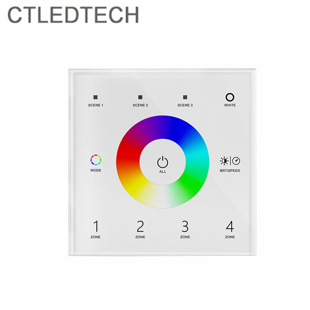 新款T14 DMX512 RGBW灯具触摸调光变色面板 RF无线 场景分区控制