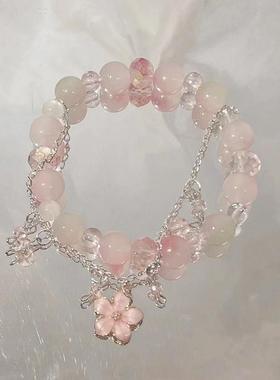 儿童手链女童闺蜜二人水晶串珠手环小女孩学生精美高级感古风手串