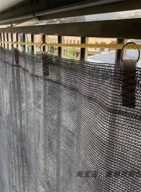 阳台遮挡神器防盗网防晒网遮光加密折叠半透明银色遮阳遮荫网帘子