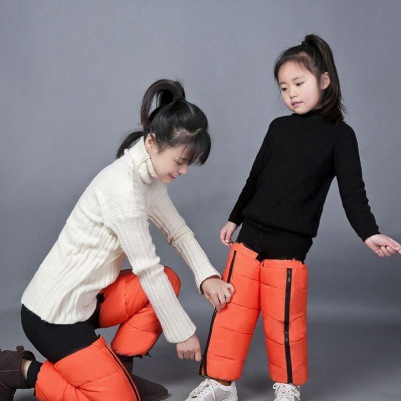 护膝女电动车挡风防水加绒加厚羽绒棉防寒保暖护腿裤儿童护膝冬季