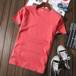 潮 体恤打底衫 日系重磅简约不透宽松T恤纯棉圆领短袖 t恤男女款