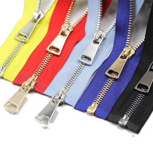 5号金属铜拉链双头双开衣服外套拉锁单开口金色羽绒服拉链条配件