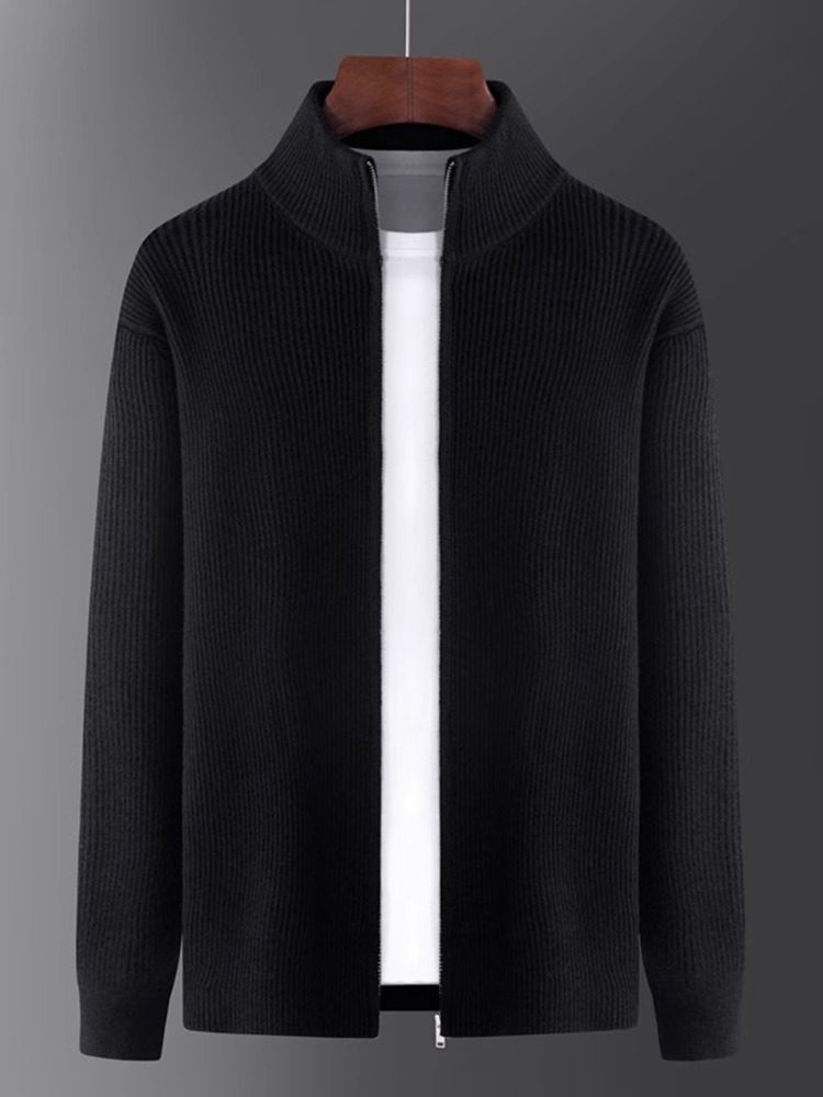 针织开衫毛衣男秋冬季新款加厚保暖线衣潮流立领休闲百搭男士外套,男装,羽绒马甲,淘宝优惠券,粉丝福利购,淘宝优惠卷