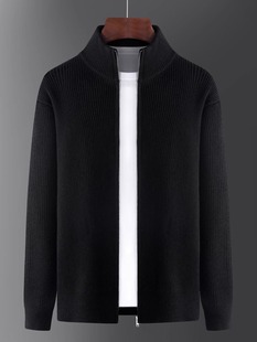 加厚保暖线衣潮流立领休闲百搭男士 新款 外套 毛衣男秋冬季 针织开衫