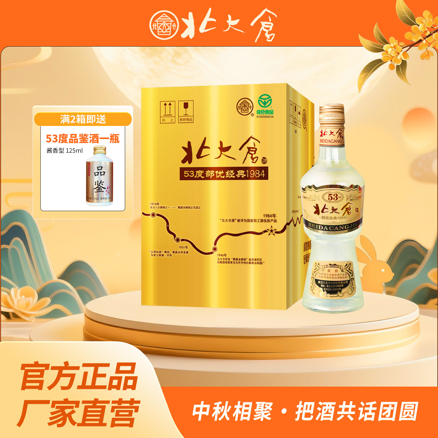 北大仓53度部优酒4瓶整箱白酒图片