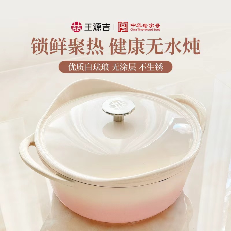 王源吉珐琅锅家用铸铁锅炖锅汤锅砂锅海鲜炖盅电磁炉专用不粘煮锅