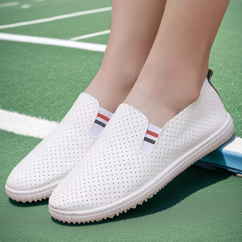 女士休闲小白鞋镂空透气防滑耐磨