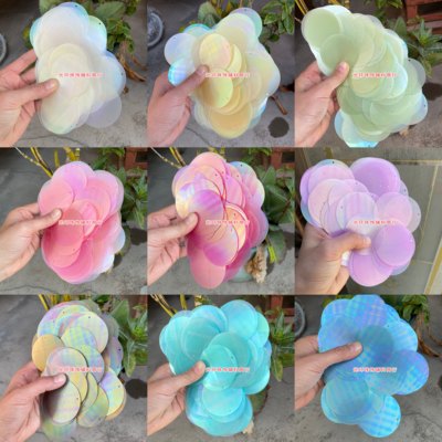 耐高温材质哑光幻彩50mm77mm双孔磨砂亮片手工材料DIY饰品珠片帘