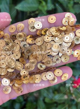金色银色黑色4mm6mm太阳花亮片DIY圆形中孔纹面亮片金色菊花珠片