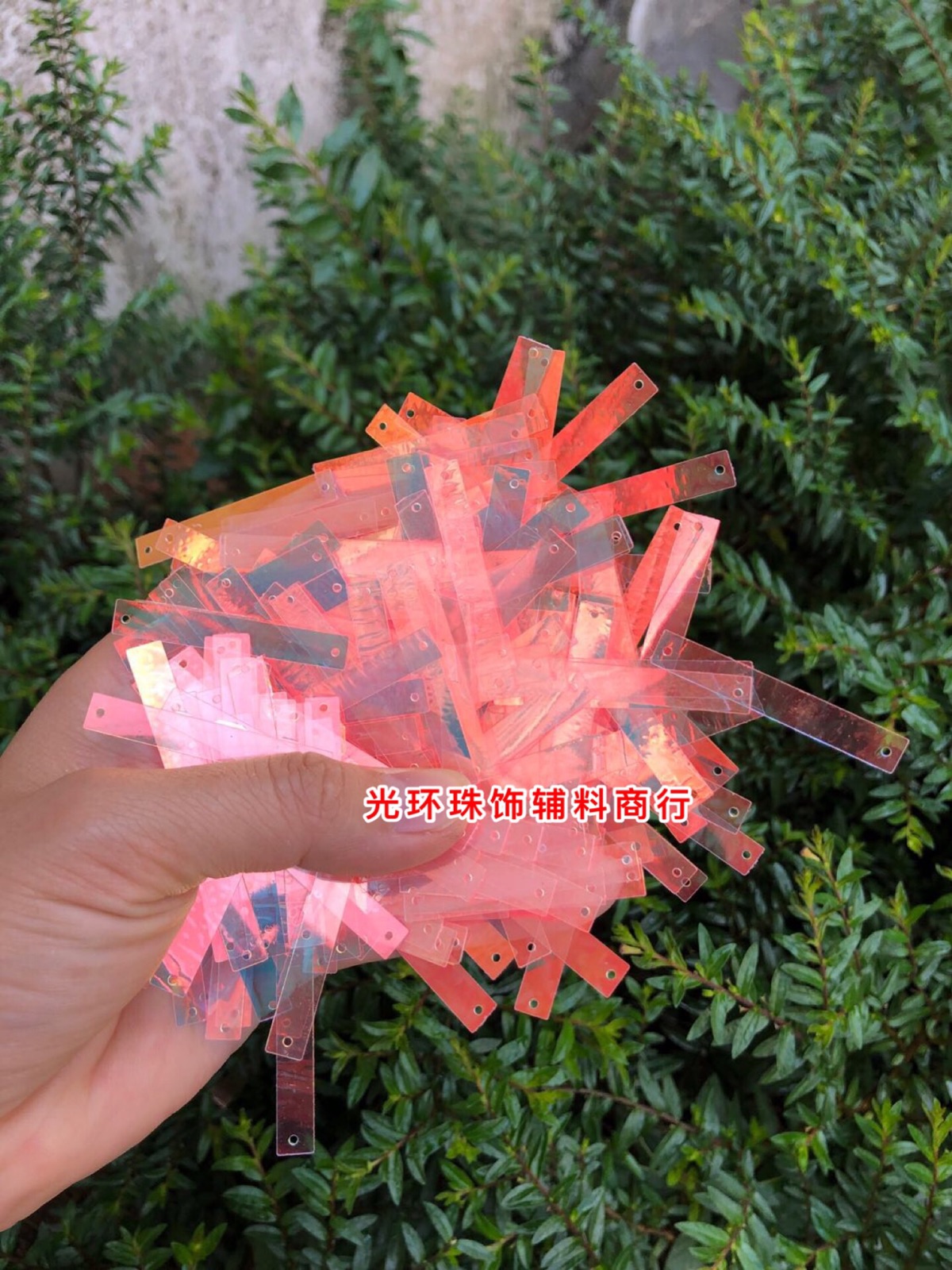 进口材料6*40mm长条双孔/单边孔金光粉红色亮片长方形亮片diy材料,饰品/流行首饰/时尚饰品新,其他DIY饰品配件,淘宝优惠券,粉丝福利购,淘宝优惠卷