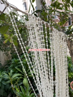 婚庆珍珠链条 4mm圆珠间8mm地球珠光连线珠链abs不脱皮珍珠串饰品