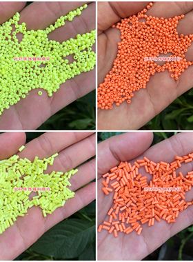 高温烤漆荧光黄色橙色均匀2mm米珠4.5mm管珠DIY手工材料玻璃米珠