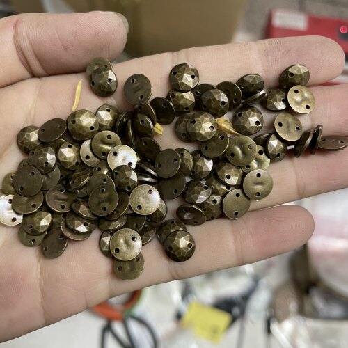 DIY水镀钻 8mm/10mm/12mm16mm圆形多角面青古铜色水镀珠 服装辅料