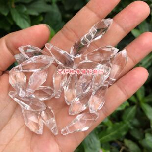 8*24mm仿水晶透明高亮亚克力珠水滴直孔吊坠发簪头饰耳环DIY配件