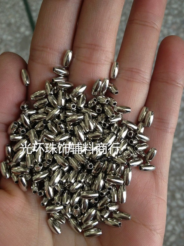 批发/3*6mm/4*8mm水镀枪色/银色米泡珠*手工串珠材料DIY饰品配件