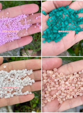 1.5mm3mm4mm玻璃磨砂白色米珠DIY饰品串珠手工材料哑光玻璃散珠