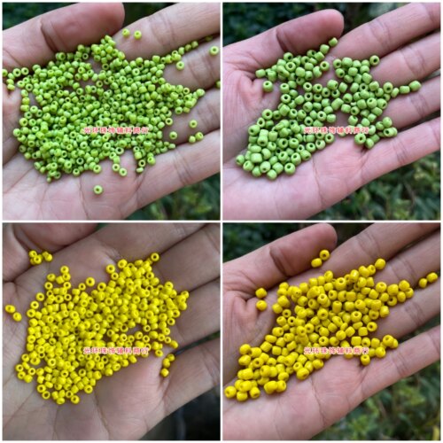 2mm3mm4mm浅绿色黄色实色瓷珠不褪色玻璃米珠手工材料DIY饰品配件