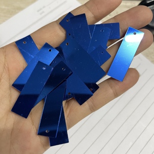 舞台服辅料 33m长条单孔珠片 手工材料 银底蓝色11 DIY长方形亮片