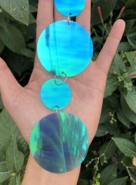 3cm5cm彩蓝色透明圆片婚礼舞台布置装饰用品手工散片服装亮片饰品