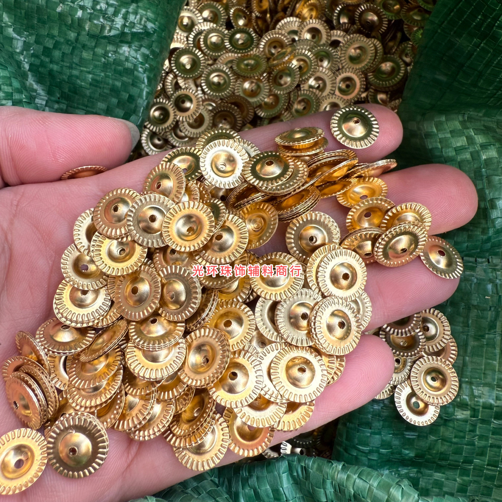 diy圆形银色仿珍珠金属片