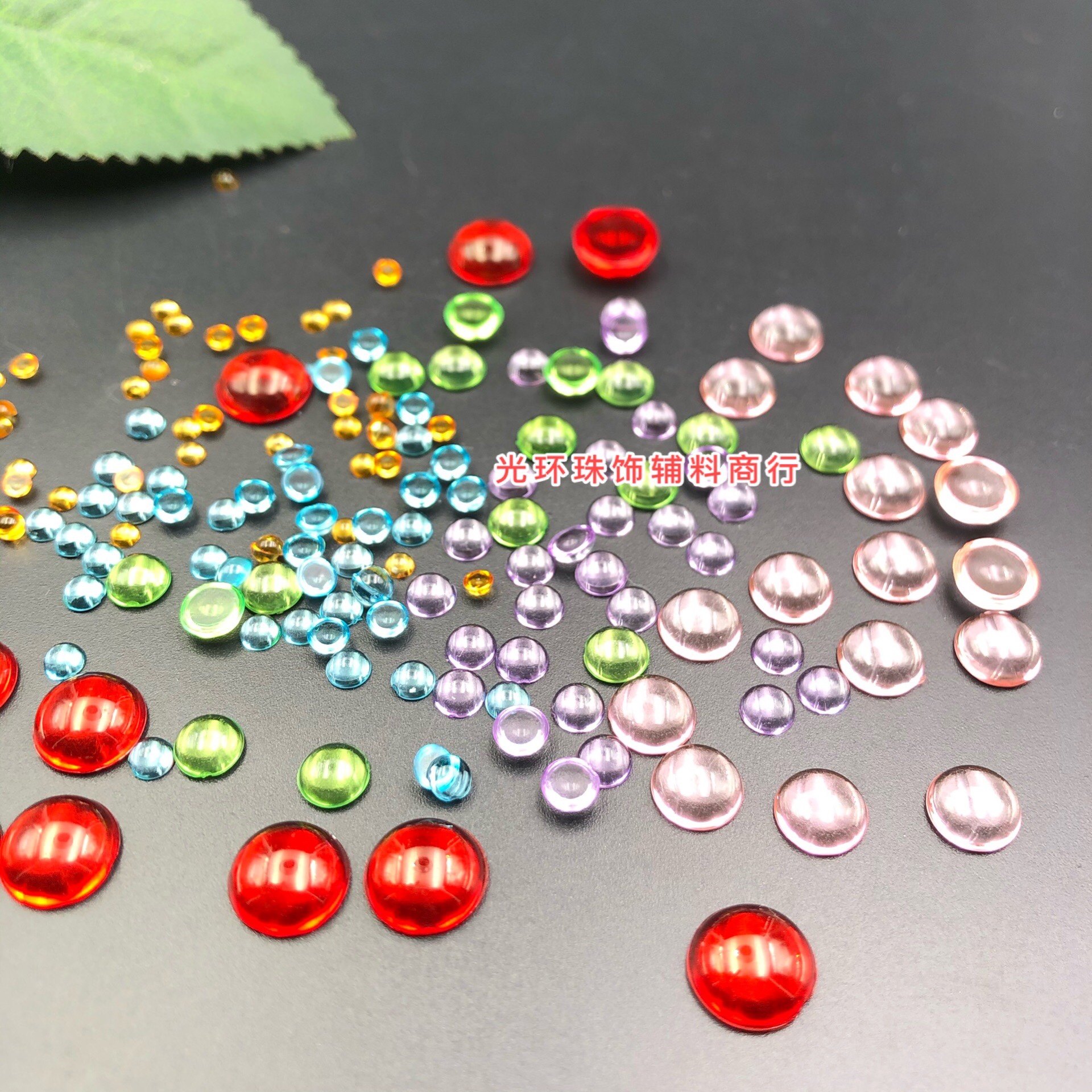 diy圆形亚克力平底古风贴片戒面图片