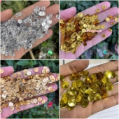 金色银色6mm9mm太阳花亮片 包邮 DIY圆形中孔纹面亮片金色菊花珠片