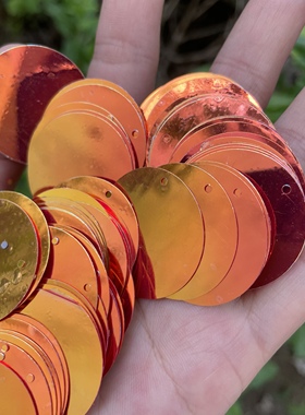 进口材料5mm-77mm圆形金光红色幻彩亮片金龙鱼鱼鳞闪片DIY饰品