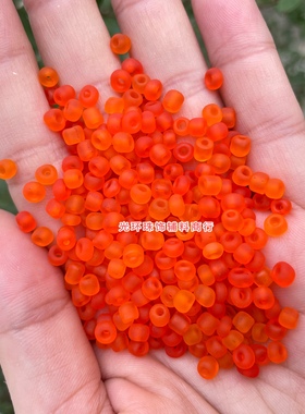 2mm3mm3.6mm不褪色磨砂橙色米珠哑光橘色珠子手工材料DIY饰品散珠
