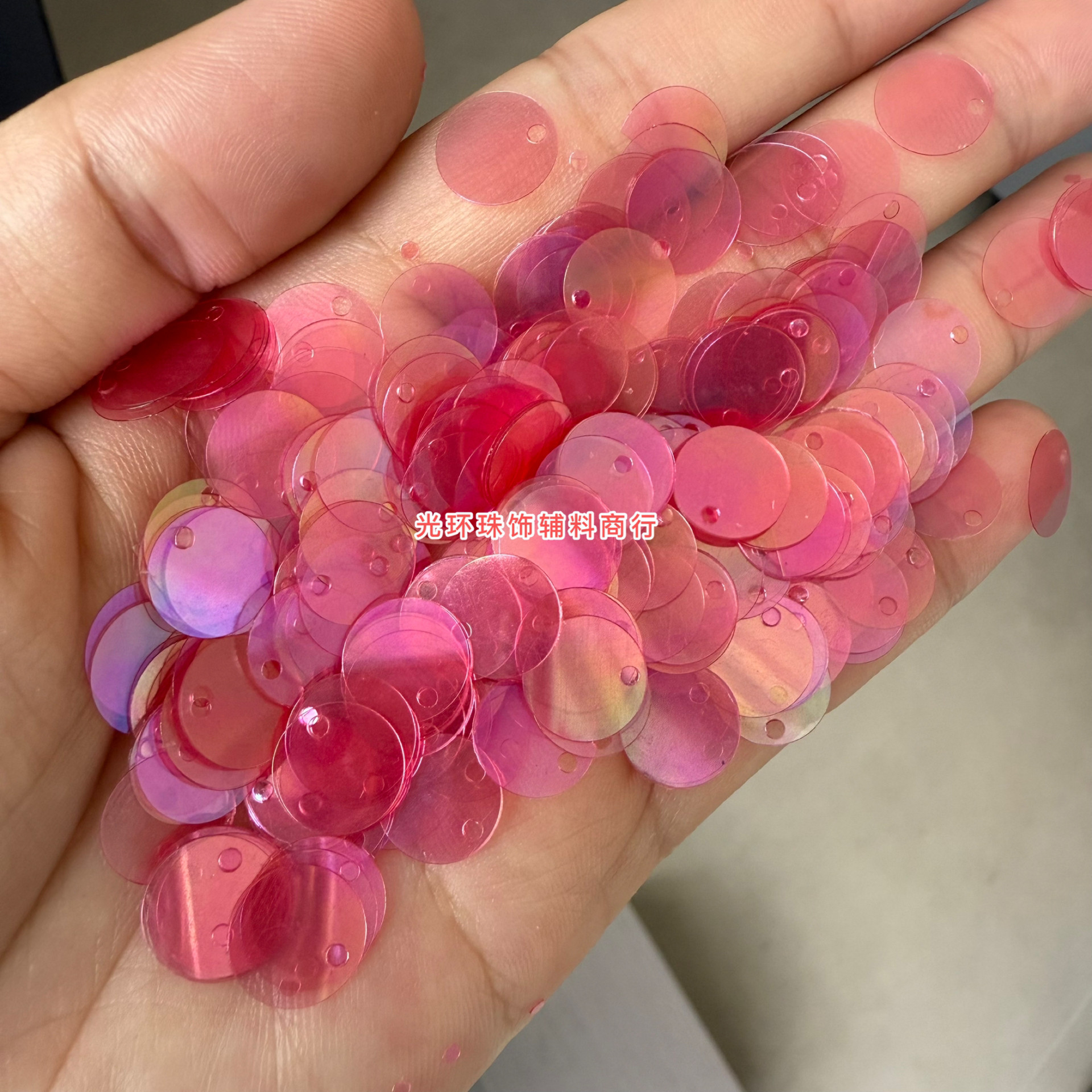 环保耐高温材料6mm8mm10mm镀彩透明玫粉红色边孔亮片DIY手工材料,饰品/流行首饰/时尚饰品新,其他DIY饰品配件,淘宝优惠券,粉丝福利购,淘宝优惠卷