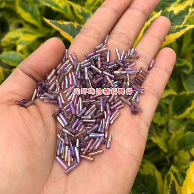 diy透明螺旋紫色玻璃缝衣服珠管