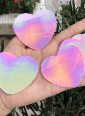 包邮 55mm幻彩粉红色桃心亮片幼儿园手工爱心贴片DIY材料饰品散珠