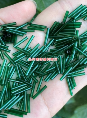 优质2-12mm透明墨绿色玻璃珠管手作材料竹节管DIY串珠手工散珠