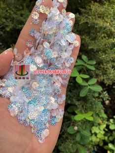 手缝亮片 圆形纹面亮片服装 DIY亮片饰品 6mm金光彩白色太阳花亮片