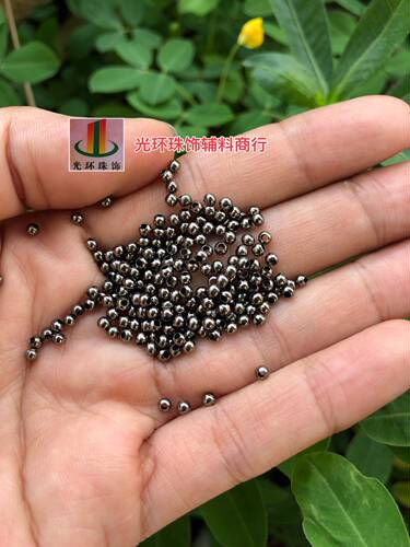 DIY金属珠 2mm-5mm圆形枪色铜珠 铜质圆珠 间珠 小珠子 手工材料