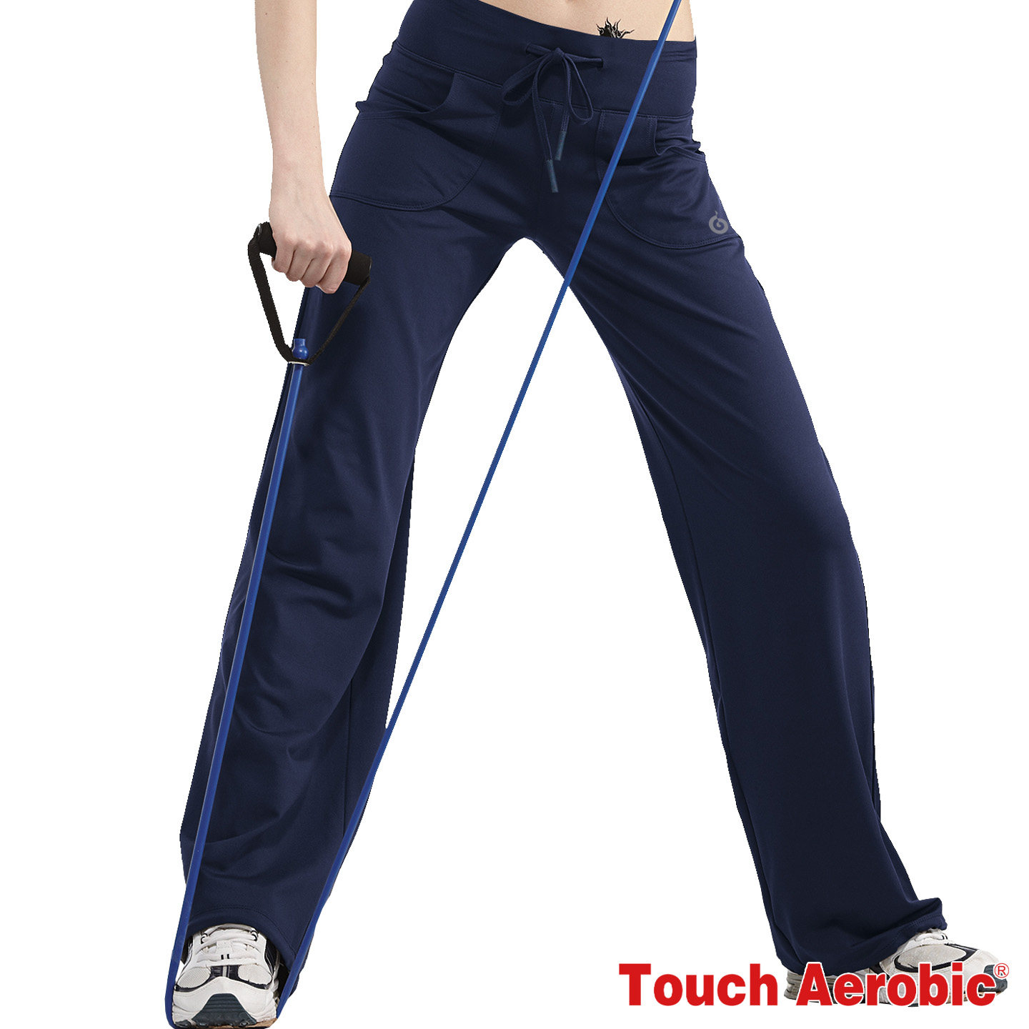 TOUCH AEROBIC裸感直筒速干高腰有氧阔腿长裤吸湿排汗瑜伽裤9162