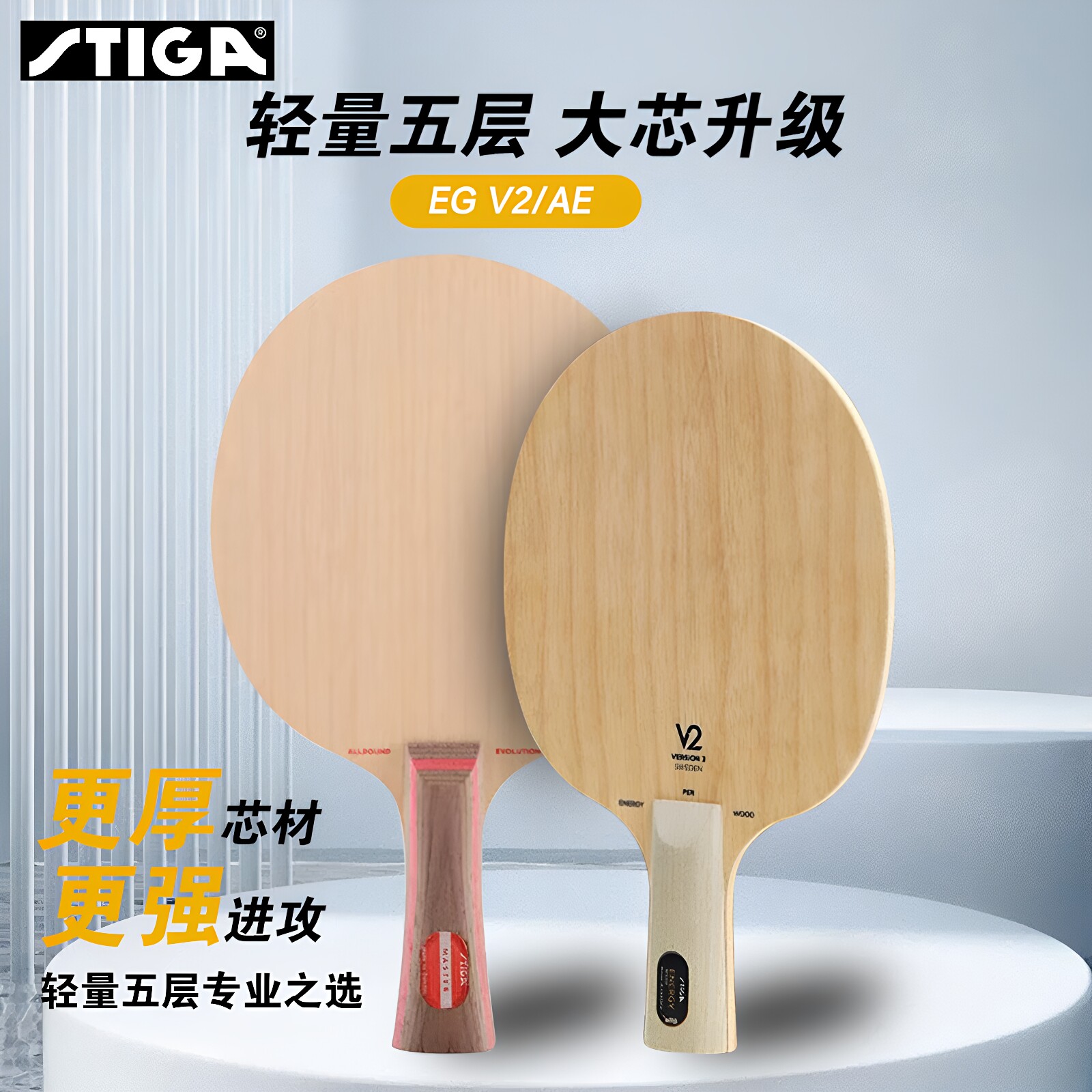 STIGA斯蒂卡V2底板V2WRB球拍GE升级版AE全能王球拍五层纯木球拍