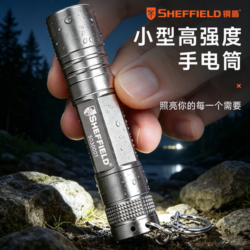 钢盾迷你手电筒强光超亮户外便携超长续航铝合金防水家用手电灯