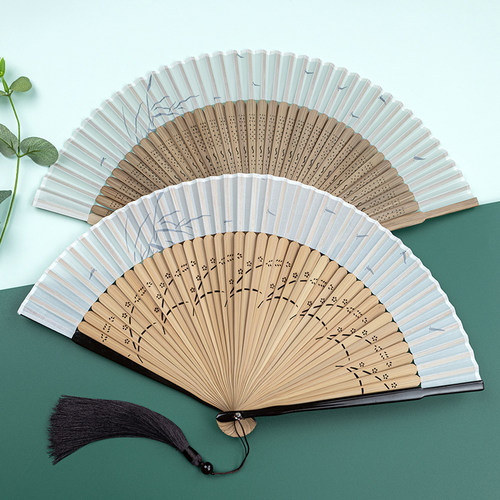 扇子古风中式折扇中国舞蹈汉服旗袍夏季民国风古典舞蹈配饰结婚扇