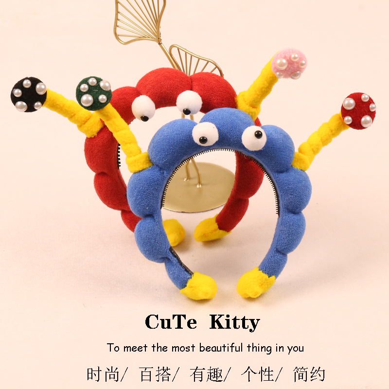 可爱搞怪大眼仔发箍少女洗脸头箍