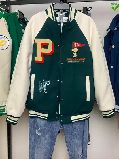 Cabinet 799! Autumn and Winter Men's Embroidered Baseball Jacket 3046444 500 Men's Woolen Casual Cotton Coat