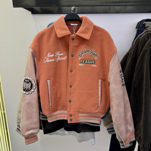 外贸冬季男装拼接补丁飞行员夹克