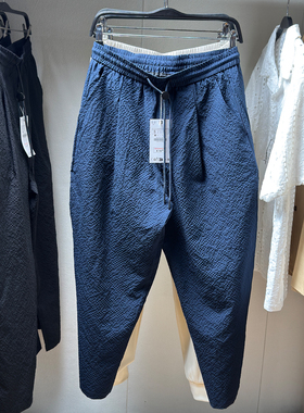 柜319！ZA夏季新品 男装 凉感泡泡纱宽松版型休闲裤 3046994 800