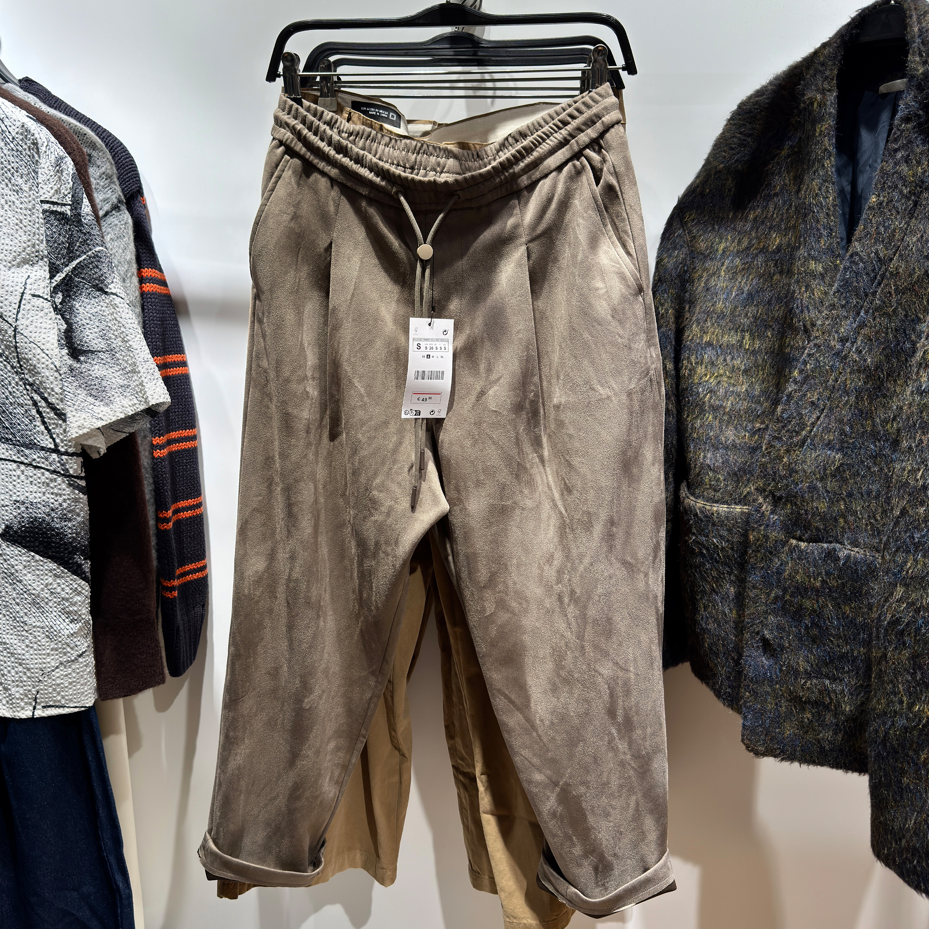 外贸单冬季新款男装休闲绒面长裤