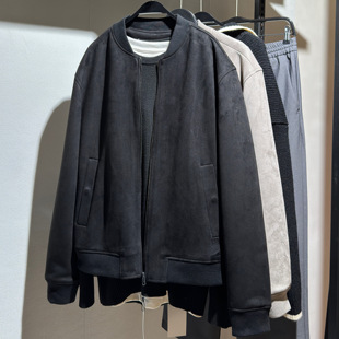 绒面质感简约飞行员夹克休闲外套 ZA男装 8574700 秋冬新品 柜429
