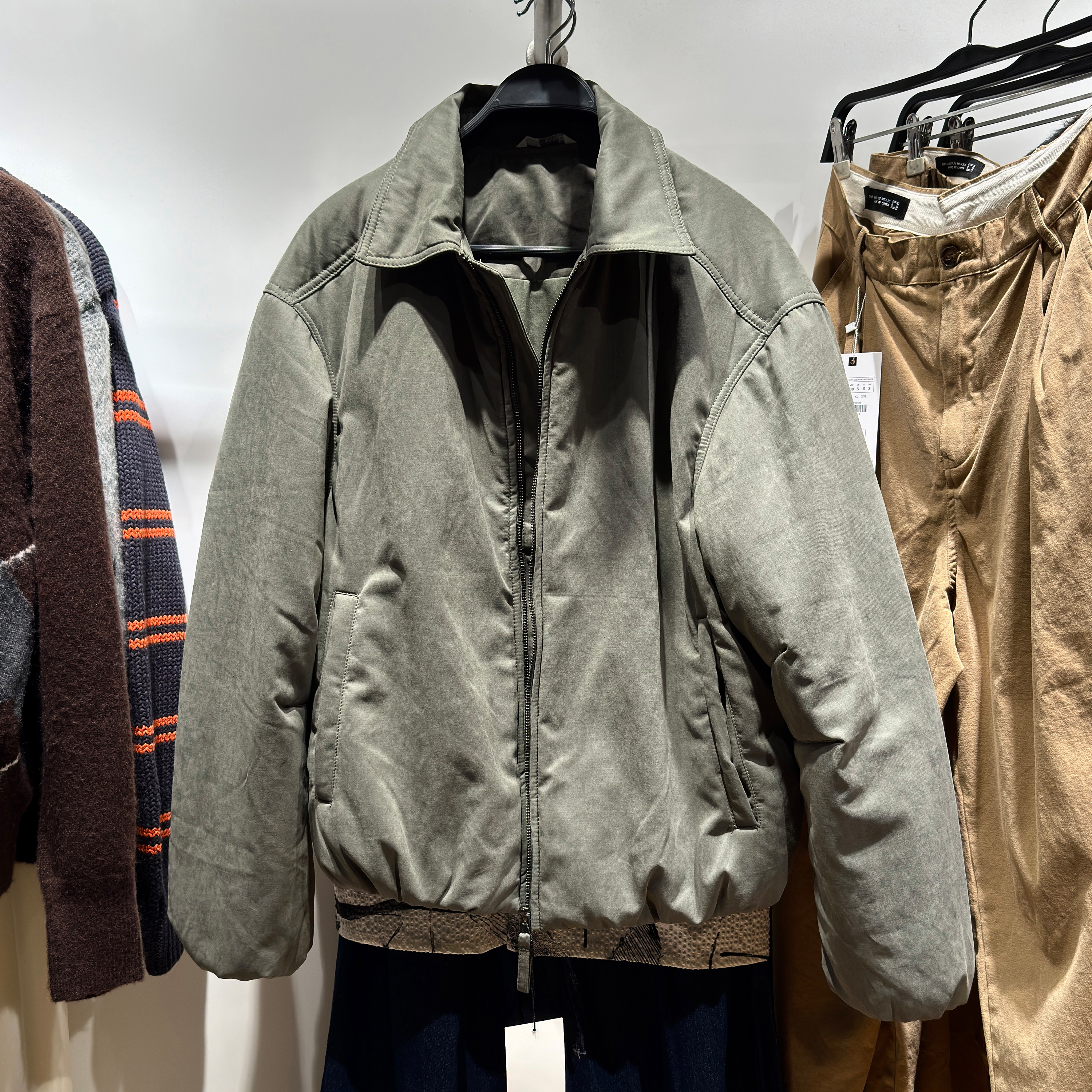 外贸单boxy结构拉链夹克外套棉服