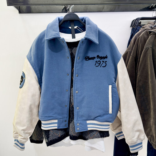 柜799！ZA冬季新品男装 拼接补丁棉服飞行员夹克外套 4575420 621